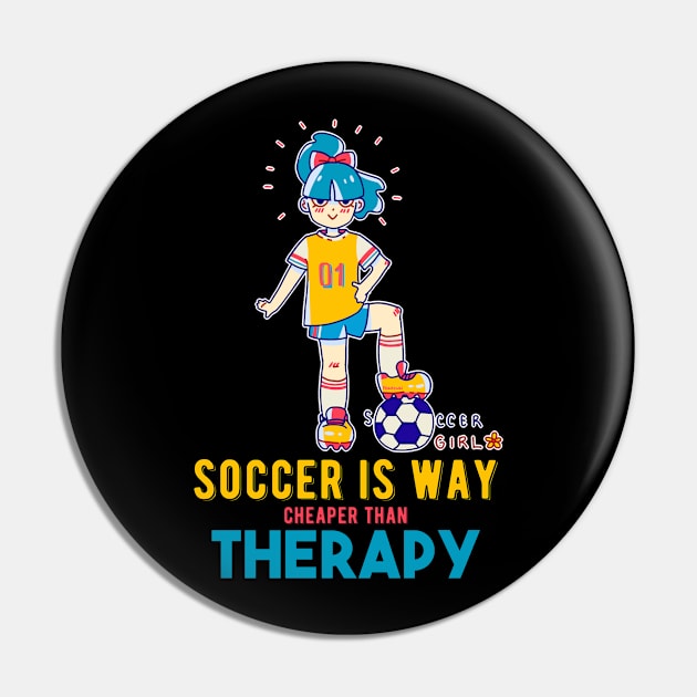 Football Therapy girls sports gift Pin by fansinn