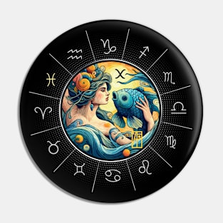 ZODIAC Pisces - Astrological PISCES - PISCES - ZODIAC sign - Van Gogh style - 8 Pin