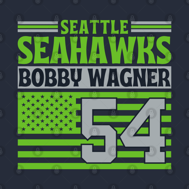 Seattle Seahawks Wagner 54 American Flag Football by Astronaut.co