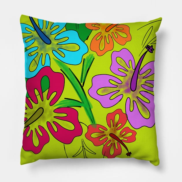 Flower in many color Pillow by yaya store