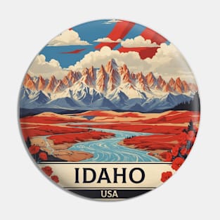 Idaho United States of America Tourism Vintage Poster Pin