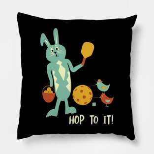 Pickleball Easter Bunny Hop to It Pillow