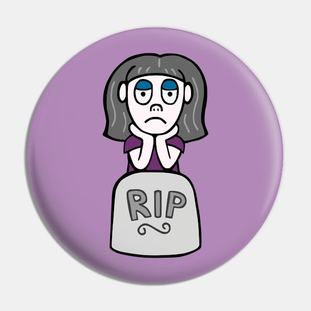 Bored Goth Girl Pin by Scroungin' 4 Catsup