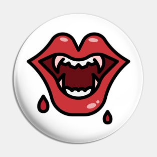 Big Scary Vampire Mouth Cartoon Pin