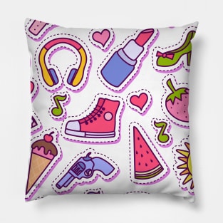 Trendy vsco girl sticker collection set Pillow