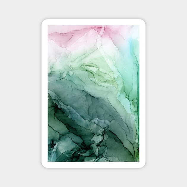 Spring Botanicals Abstract Flow Painting Magnet by Elizabeth Karlson Art