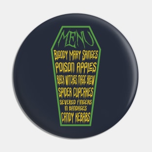 Funny Halloween Scary Text Food Menu Pin