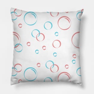 Pink and Blue Bubble Pattern Pillow