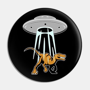 UFO Alien Abduction Dinosaur Raptor Gift Pin