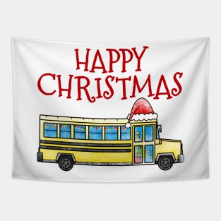 Christmas School Bus Driver Xmas 2022 Tapestry