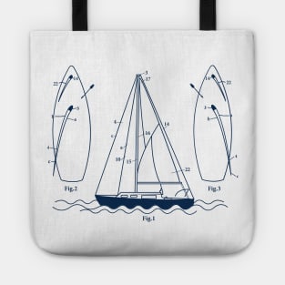 Boat Blueprint Captain Sailing Tote