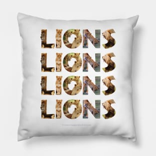 Lions lions lions..... - wildlife oil painting word art Pillow