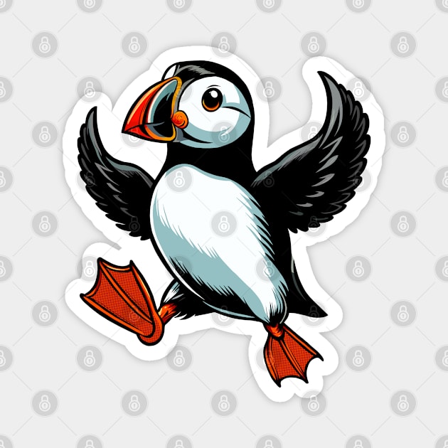 Hoppin’ Puffin Magnet by Ghost on Toast