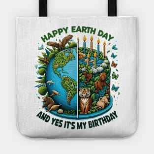 Happy Earth Day It's My Birthday Funny Earth Day 2024 Retro Tote