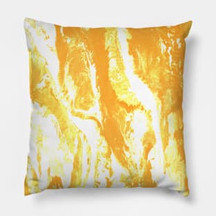 gold and white painting artwork abstract painting design Pillow