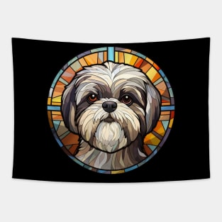 Stained Glass Shih Tzu Dog Tapestry