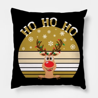 Merry Christmas Ho Ho Ho Vintage Retro Pillow