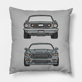 vintage and modern muscle car Pillow