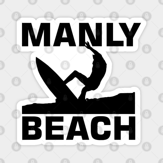 Manly Beach Surfer Silhouette Magnet by CBV