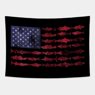 Vintage Usa Fish American Flag Fishing Gifts Tapestry