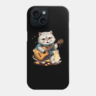 Scottish Fold Cat Playing Guitar Phone Case