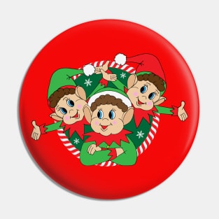 Cute Christmas Elves Pin