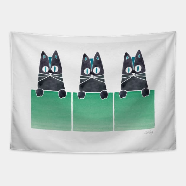 Cats in boxes Tapestry by CatCoq