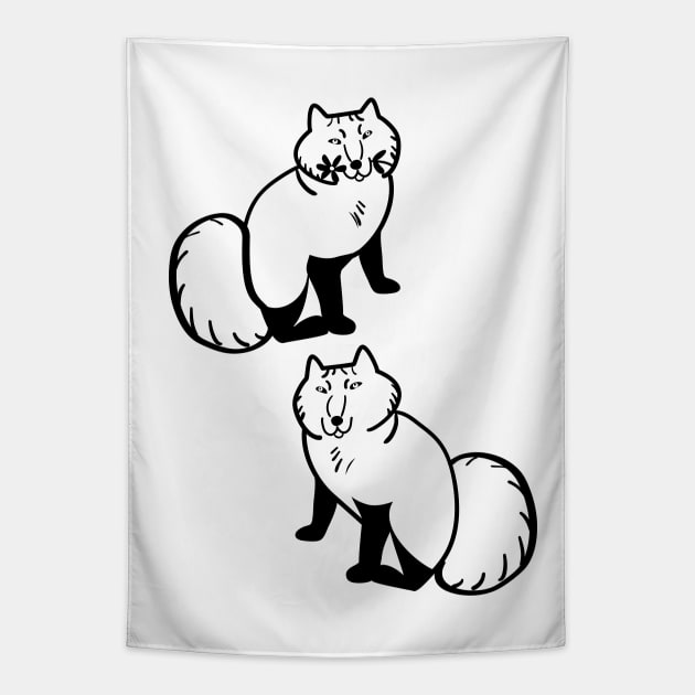 Arctic foxes friends are not fur Tapestry by belettelepink