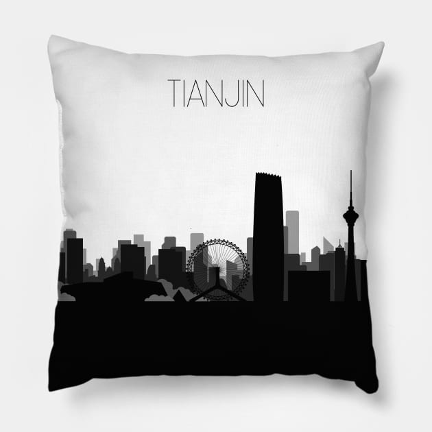 Tianjin Skyline Pillow by inspirowl