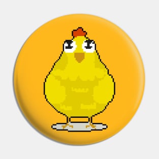 Chicken Charisma: Pixel Art Chicken Design for Quirky Fashion Pin