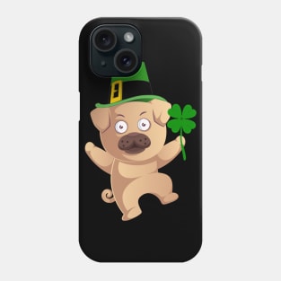 Irish Pug Leprechaun Hat St Patricks Day Shamrock Boys Girls Kids Dog Lovers Gift Phone Case