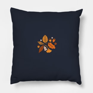 Autumn Leaves on Blue Pillow