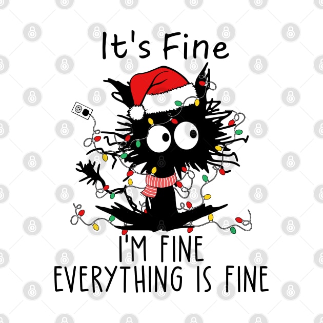 Black Cat It's Fine, I'm Fine, Everithing is Fine by Pop Cult Store