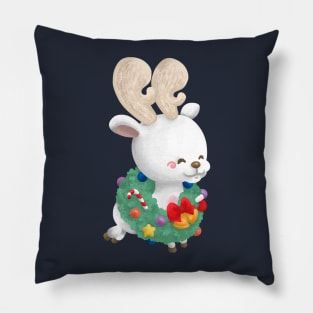 White Stag wear Christmas Wreath as a Necklace Pillow