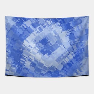 Waves of Abstract Blue Triangle Tapestry