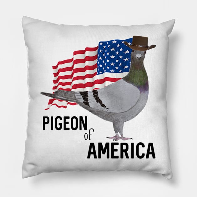 Pigeon of America Pillow by KC Morcom aka KCM Gems n Bling aka KCM Inspirations