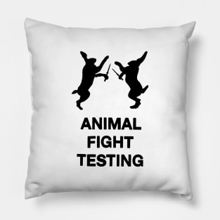 Animal Fight Testing White Pillow