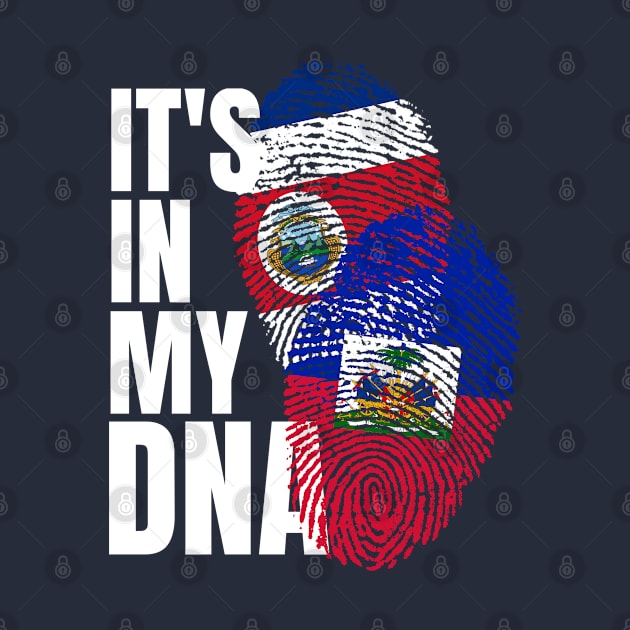 Costa Rican And Haitian Mix DNA Flag Heritage Gift by Just Rep It!!