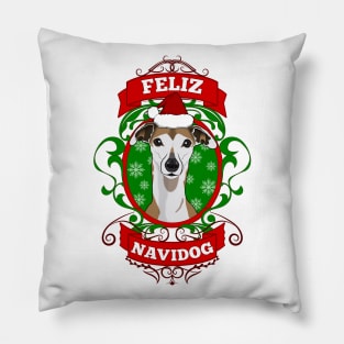 Feliz Navidog Christmas Puppy Santa Hat Pillow