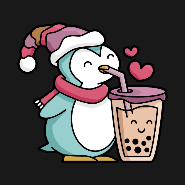 Cute Penguin Sipping Bubble Tea by BobaTeaMe