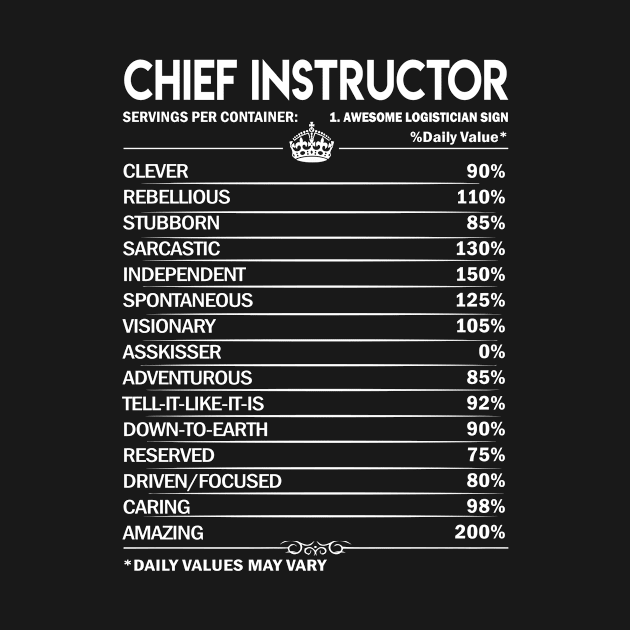 Chief Instructor T Shirt - Chief Instructor Factors Daily Gift Item Tee by Jolly358