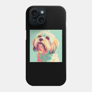 70s Tibetan Terrier Vibes: Pastel Pup Parade Phone Case