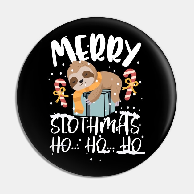 Merry Slothmas Ho Ho Ho Christmas Pin by alcoshirts