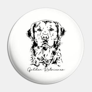 Funny Proud Golden Retriever dog portrait Pin