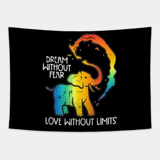 Gay Elephant Dream Without Fear  Pride Lgbt Women Men Tapestry