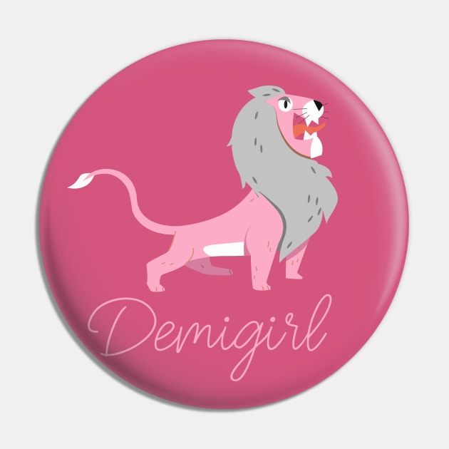 Demigirl Lion Pin by RussellTateDotCom