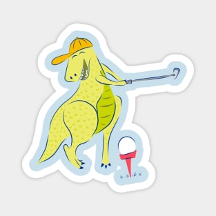 Happy Golfing Dinosaur Magnet