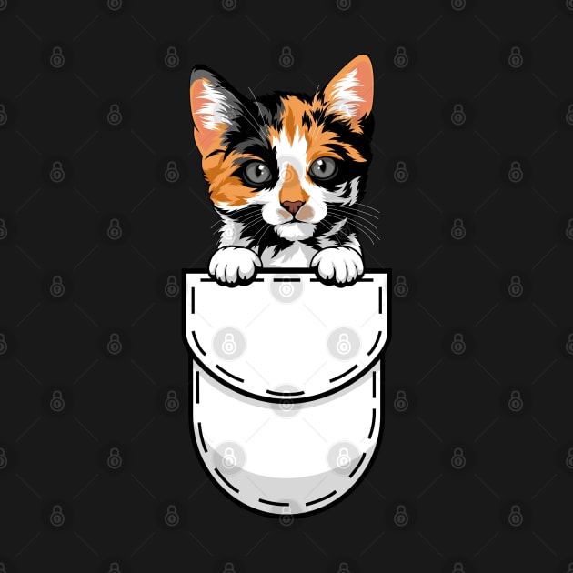 Funny Calico Pocket Cat by Pet My Dog
