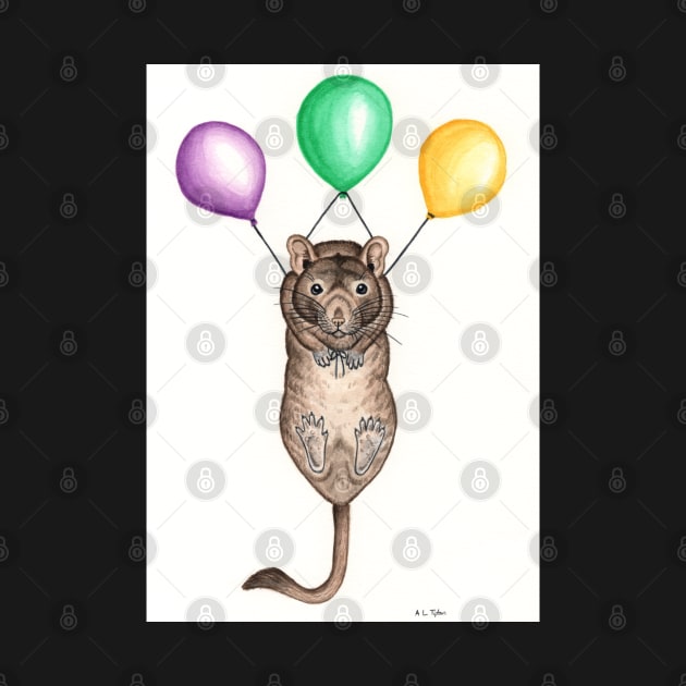 Degu with Balloons by WolfySilver