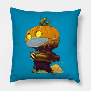 Its never too early for Halloween Jack o Lantern trick or treat face mask Pillow